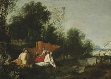Landscape with Satyr, Nymphs and Cattle, Private Collection