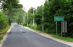 Road sign in Olszówka