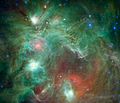 Infrared image of NGC 2174 as viewed by the Spitzer Space Telescope
