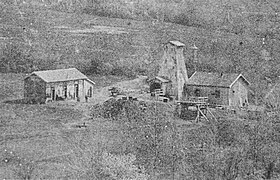 Bergwerksschacht zu Beginn des 20. Jahrhunderts