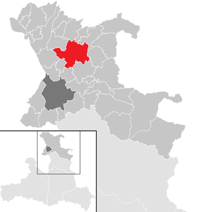 Lage der Gemeinde Seekirchen am Wallersee im Bezirk Salzburg-Umgebung (anklickbare Karte)
