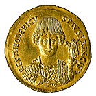 Coin depicting Theodoric the Great (475–526) of Ostrogothic Kingdom