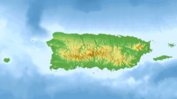 Topographic map of Puerto Rico