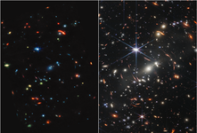 Webb's First Deep Field (SMACS 0723; Left: MIRI; Right: NIRCam)