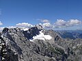 Blick von der Alpspitze auf das obere Ende des Höllentals mit dem Höllentalferner (2007)