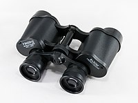 Porro prism binoculars, with distinctive eyepiece/objective axis offset