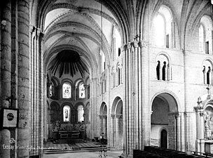 Early rib vault in east end of Lessay Abbey, Normandy (about 1098) (photo from before World War II)