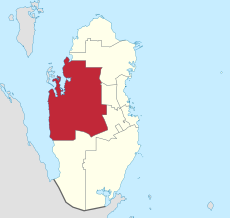 Map of Qatar with Al-Shahaniya highlighted