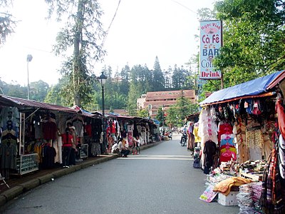 An area selling clothes and other items