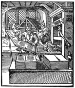 Buchdruckerei (Holzstich 1568).