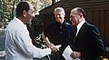 Image 14Israeli Prime Minister Menachem Begin and Egyptian President Anwar Sadat shake hands, Camp David, 1978 (from 1970s)