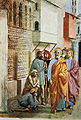 Petrus heilt Kranke mit seinem Schatten, Fresko, um 1425, Brancacci-Kapelle, Santa Maria del Carmine, Florenz