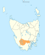 Map showing Derwent Valley LGA in Tasmania