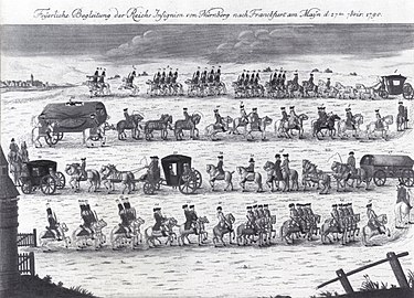 1790: Feierliche Überführung der Reichskleinodien nach Frankfurt zur Krönung Leopolds II.
