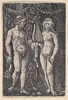 Albrecht Altdorfer, Hercules and a Muse, 7.8 × 4.5 cm.