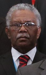 Jackson Fiulaua poses for an official photo as part of the delegation led by Solomon Islands Prime Minister Manasseh Sogavare (26 September 2017) in Taipei, Taiwan.
