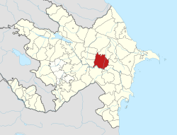 Map of Azerbaijan showing Kurdamir District