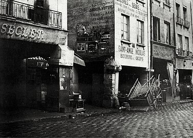 Piliers des Halles, Rue de la Tonnellerie, im Jahr 1851 und damit kurz vor ihrem Abriss