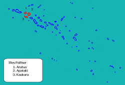Location (in red) within the Tuamotu Archipelago