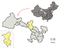 Lage Wuweis in Gansu, China