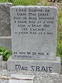 Gaelic script on a gravestone in County Kerry.