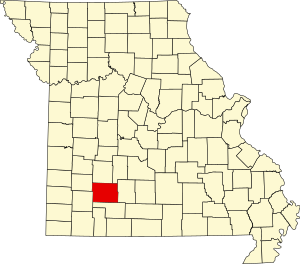 Map of Missouri highlighting Greene County