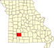 A state map highlighting Greene County in the southwestern part of the state.