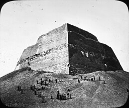 Lantern Slide Collection: Views, Objects: Egyptian – Old Kingdom. Step Pyramid of Meidum, 4th Dyn., n.d. Brooklyn Museum Archives