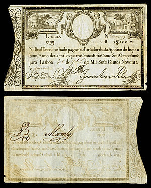 Imperial Treasury, 2$400 réis, 1798–99 issue.
