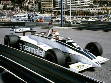 Nelson Piquet driving his Brabham BT49 at the 1981 Monaco Grand Prix.
