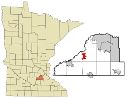 Location within Minnesota and Scott County