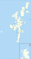 Map of parishes in Shetland. Northmavine is the one in the north west, connected at Mavis Grind to the rest of Mainland