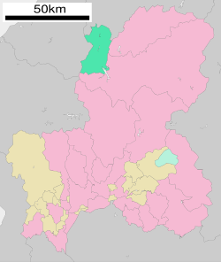 Location of Shirakawa in Gifu Prefecture