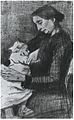 Sien Nursing Baby, Half-Figure, drawing, 1882, Kröller-Müller Museum, Otterlo, The Netherlands (F1062)