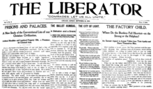 Black and white picture of front page of newspaper