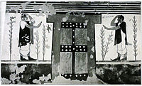 Rear wall painting in Tomb of the Augurs, Tarquinia