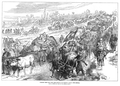 Turkish refugees from the Tirnova district coming into Shumla. The Illustrated London News 1 September 1877.