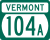 Vermont Route 104A marker
