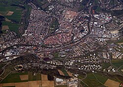 Aerial view of Villingen from the east
