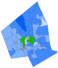 2023 Worcester MA mayoral election results map by precinct