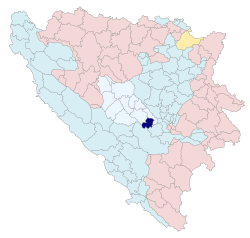 Location of the municipality in Bosnia and Herzegovina