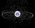 Image 23A computer-generated map of objects orbiting Earth, as of 2005. About 95% are debris, not working artificial satellites (from Outer space)