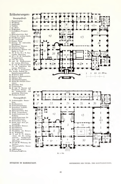 Floor plan at the time of construction, published 1911