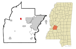 Location of Bolton, Mississippi