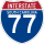 Temporary Interstate 77 marker