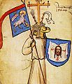 An unusual 15th-century image of Jesus as a medieval knight bearing an attributed coat of arms based on the Veil of Veronica