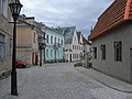 An old street in Kamianets-Podilskyi's old town quarter. Recent restoration works were conducted in the city.