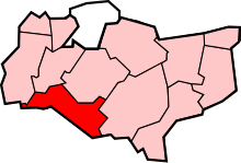 District outlines of county of Kent