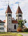 15th-century towers on the Romanesque church of Sts Peter and Paul in Reichenau-Niederzell