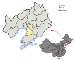 Location of Yingkou City jurisdiction in Liaoning